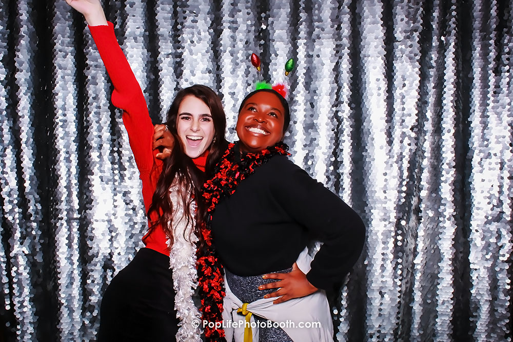 Photo Booth Holiday Party with Silver Sequins