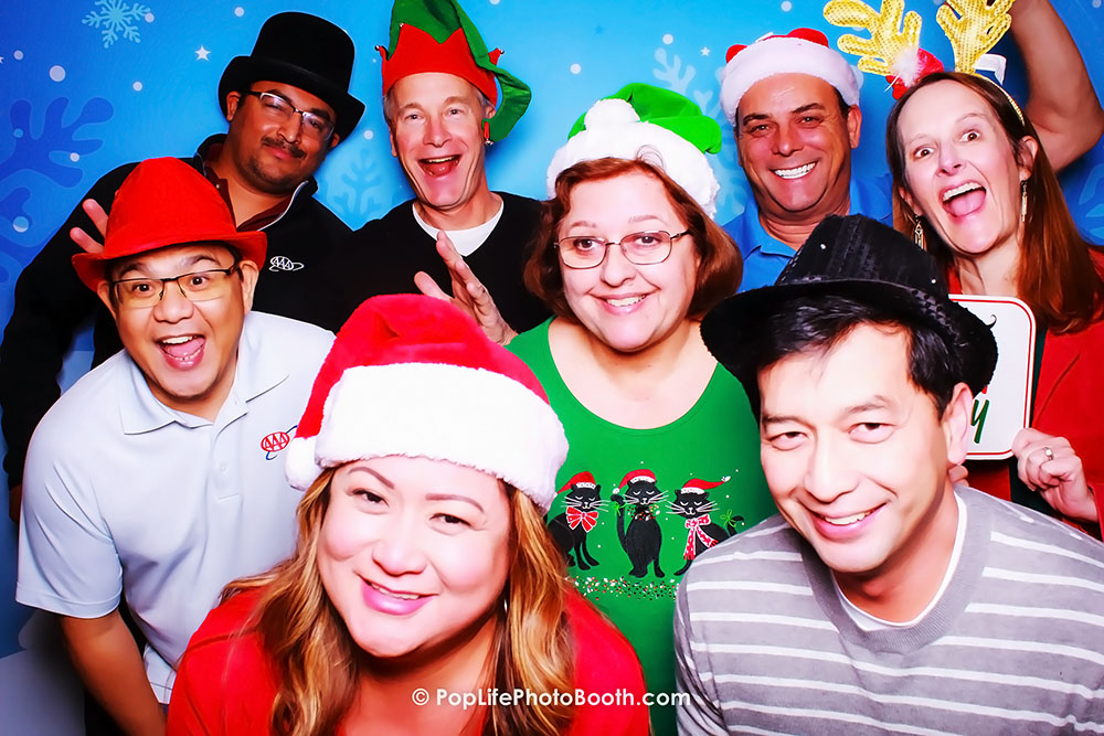 Photo Booth Holiday Party with Winter Wonderland Backdrop