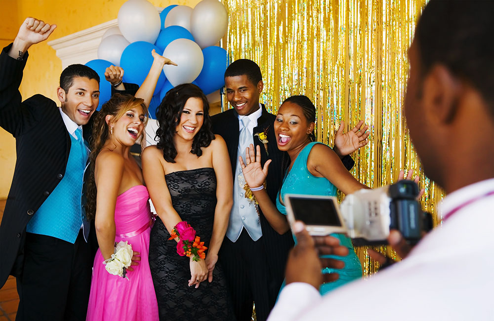 Students in a photo booth