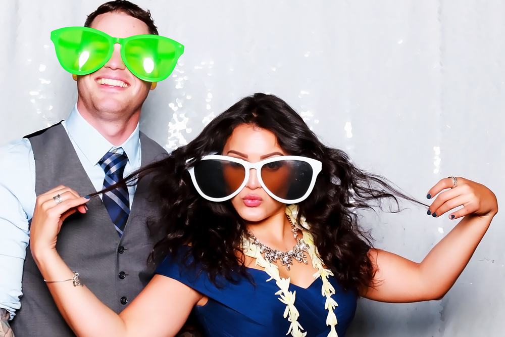 This wedding guests is having fun with our outdoor photo booth at The Ranch at Little Hills in San Ramon