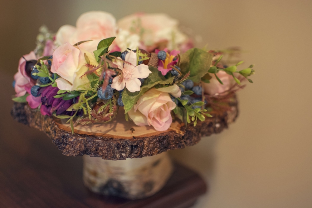 Beautiful wedding bouquet in rustic style