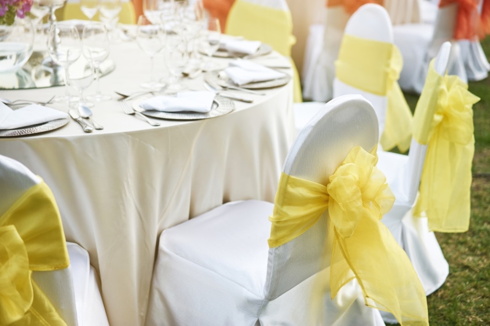 Peach and yellow wedding color scheme