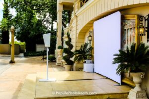 clean white wedding photo booth set up for outdoor in the Bay Area