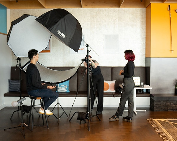 corporate headshot setup