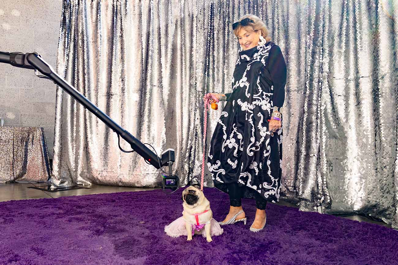 dog in the glambot booth