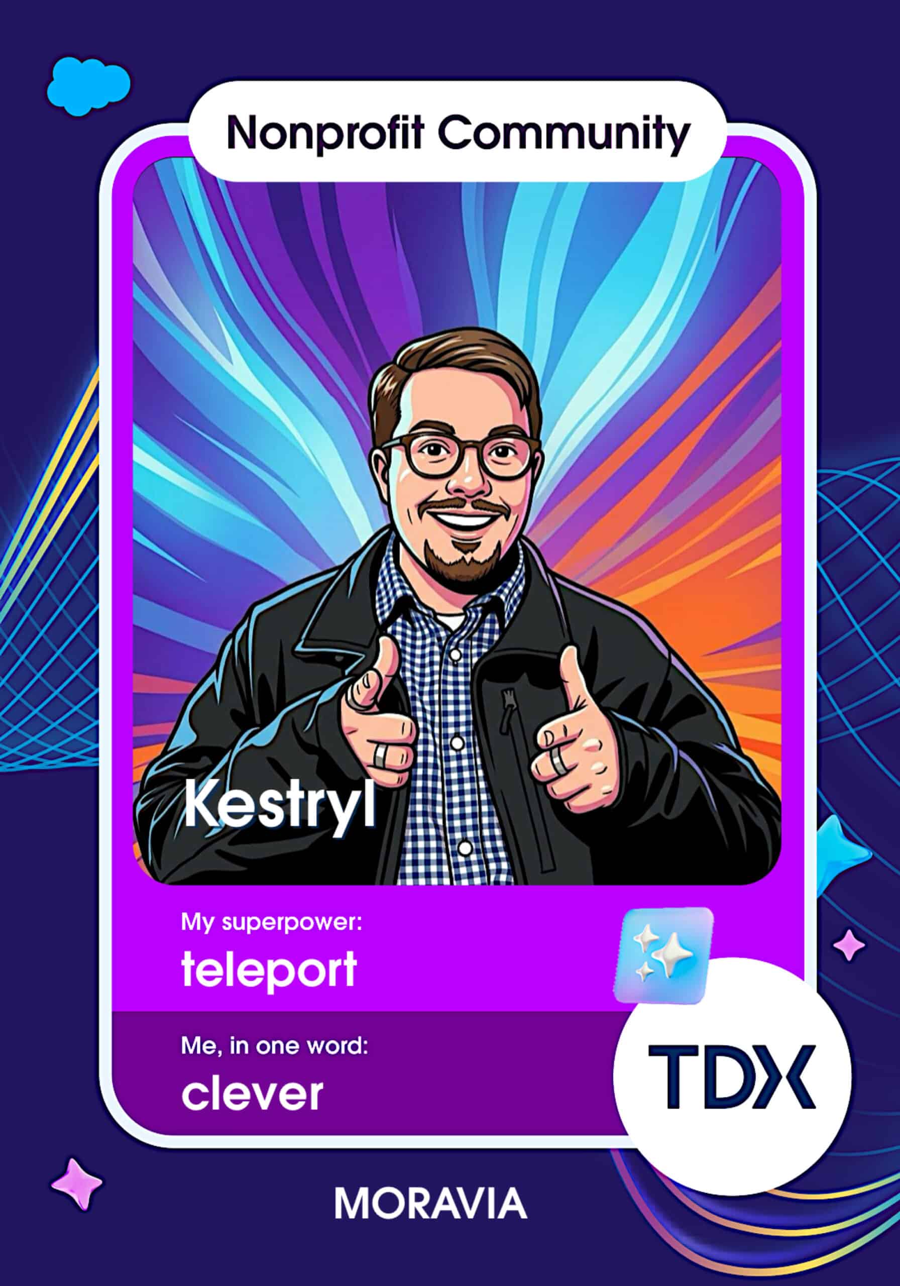 AI trading card with personalized portrait and branded design for event activation.