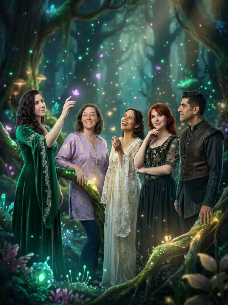 AI generated characters fairytale mystical forest themed