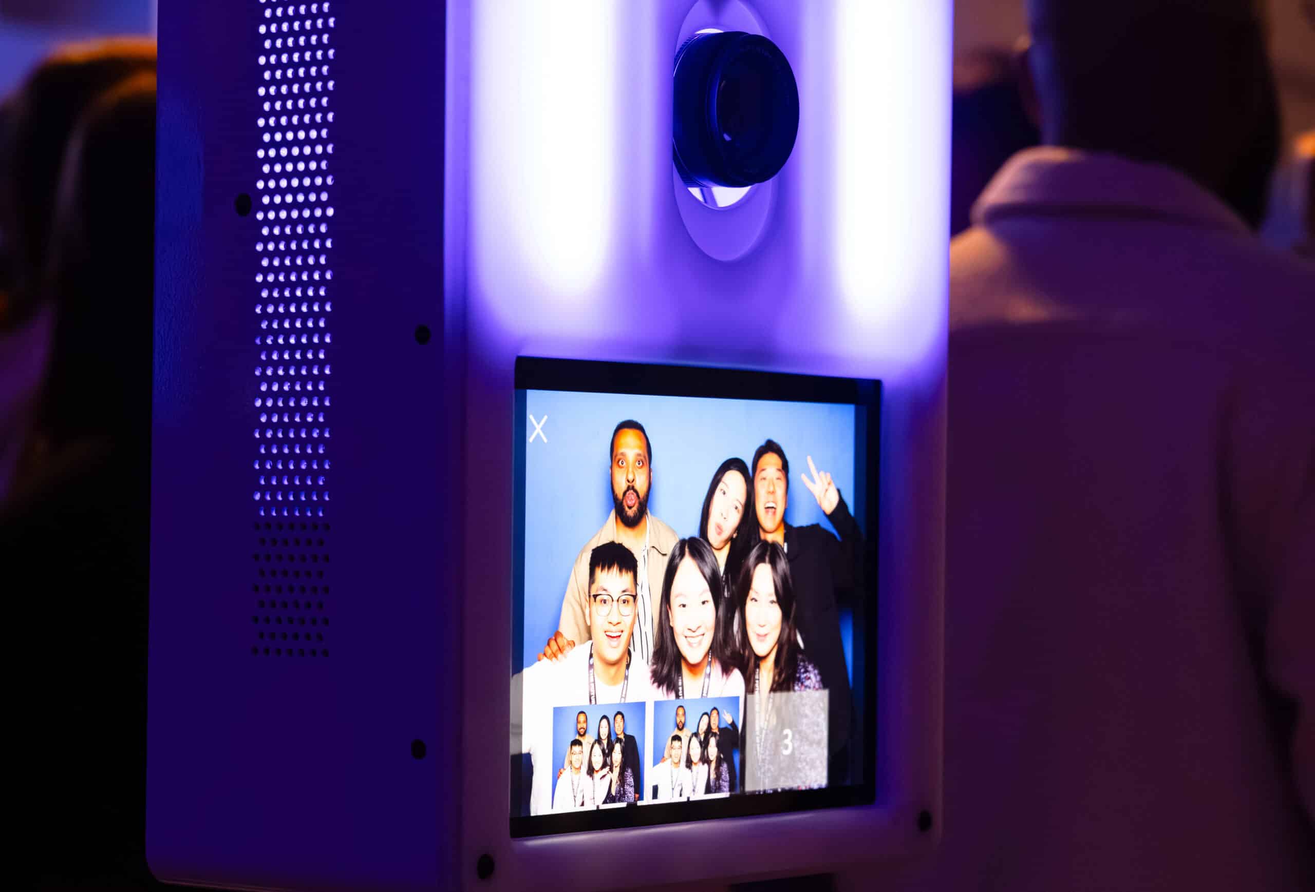 open air photo booth showing a photo of a group of people